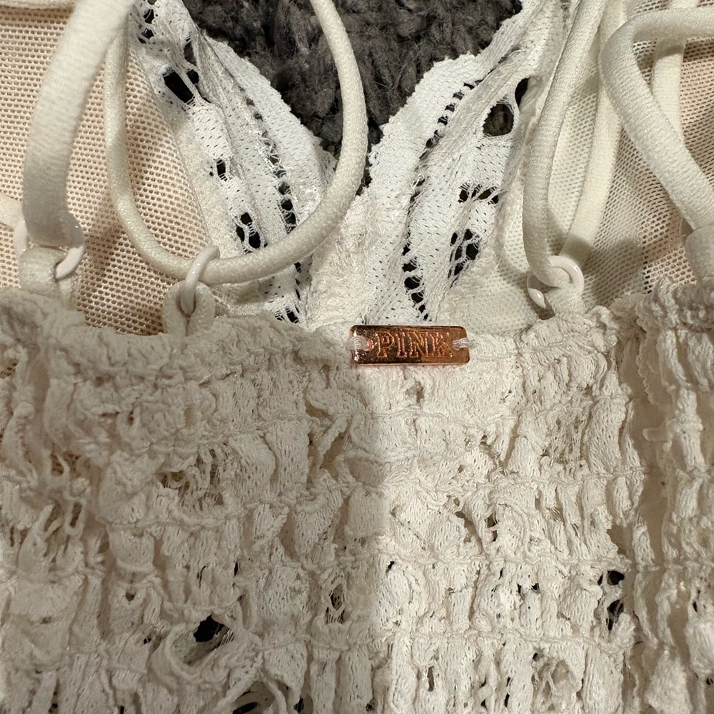 PINK Victoria's Secret White Lace Bralette - Picture 3 of 4